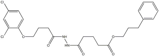 3-phenylpropyl 5-{2-[4-(2,4-dichlorophenoxy)butanoyl]hydrazino}-5-oxopentanoate 结构式