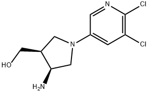 3-PyrrolidineMethanol, 4-aMino-1-(5,6-dichloro-3-pyridinyl)-, (3S,4S)-,876068-51-8,结构式