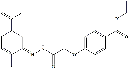 ethyl 4-{2-[2-(5-isopropenyl-2-methyl-2-cyclohexen-1-ylidene)hydrazino]-2-oxoethoxy}benzoate Structure