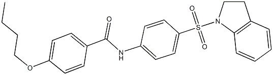 4-butoxy-N-[4-(2,3-dihydro-1H-indol-1-ylsulfonyl)phenyl]benzamide,876359-43-2,结构式