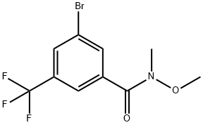 3-bromo-N-methoxy-N-methyl-5-(trifluoromethyl)benzamide Structure