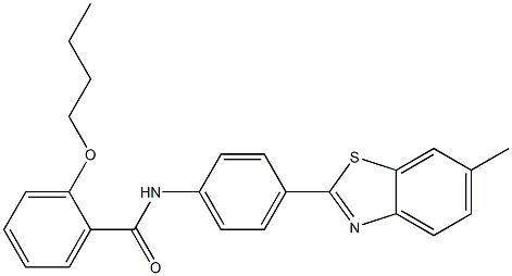 2-butoxy-N-[4-(6-methyl-1,3-benzothiazol-2-yl)phenyl]benzamide Structure