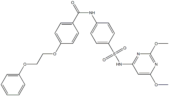 N-(4-{[(2,6-dimethoxy-4-pyrimidinyl)amino]sulfonyl}phenyl)-4-(2-phenoxyethoxy)benzamide Struktur