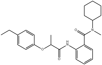 N-cyclohexyl-2-{[2-(4-ethylphenoxy)propanoyl]amino}-N-methylbenzamide Structure