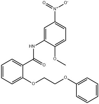 N-(2-methoxy-5-nitrophenyl)-2-(2-phenoxyethoxy)benzamide,881574-98-7,结构式