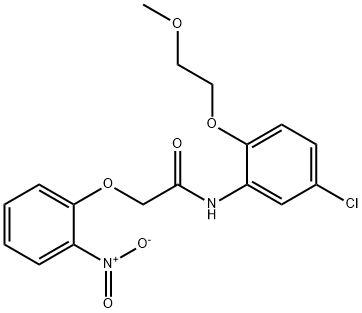 N-[5-chloro-2-(2-methoxyethoxy)phenyl]-2-(2-nitrophenoxy)acetamide 化学構造式