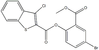 4-bromo-2-(methoxycarbonyl)phenyl 3-chloro-1-benzothiophene-2-carboxylate,882592-74-7,结构式