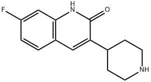 7-FLUORO-3-PIPERIDIN-4-YLQUINOLIN-2(1H)-ONE 化学構造式