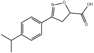 3-[4-(プロパン-2-イル)フェニル]-4,5-ジヒドロ-1,2-オキサゾール-5-カルボン酸 化学構造式
