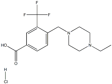 4-((4-乙基哌嗪-1-基)甲基)-3-(三氟甲基)苯甲酸盐酸盐,887399-47-5,结构式