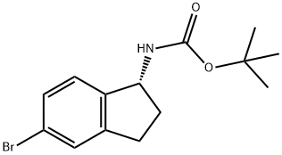 (R)-TERT-BUTYL (5-BROMO-2,3-DIHYDRO-1H-INDEN-1-YL)CARBAMATE 化学構造式