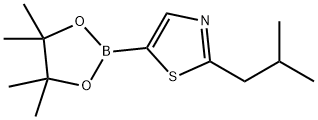 2-isobutyl-5-(4,4,5,5-tetramethyl-1,3,2-dioxaborolan-2-yl)thiazole 结构式