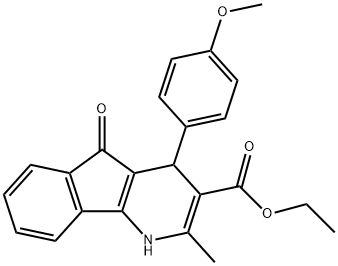 ethyl 4-(4-methoxyphenyl)-2-methyl-5-oxo-4,5-dihydro-1H-indeno[1,2-b]pyridine-3-carboxylate Struktur