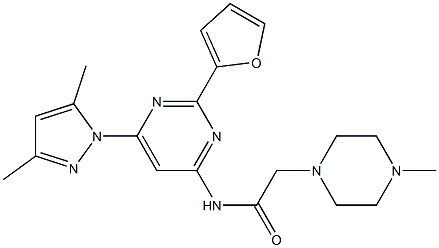 N-[6-(3,5-Dimethyl-pyrazol-1-yl)-2-furan-2-yl-pyrimidin-4-yl]-2-(4-methyl-piperazin-1-yl)-acetamide Structure