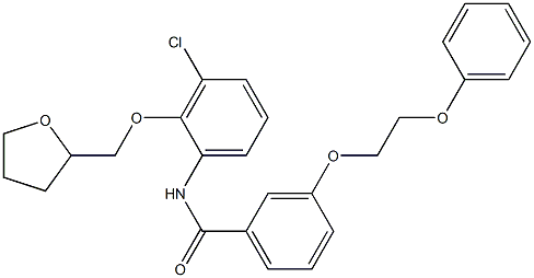 N-[3-chloro-2-(tetrahydro-2-furanylmethoxy)phenyl]-3-(2-phenoxyethoxy)benzamide 结构式