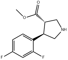 3-Pyrrolidinecarboxylic acid, 4-(2,4-difluorophenyl)-, methyl ester, (3S,4R)- Structure