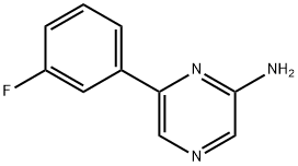 2-Amino-6-(3-fluorophenyl)pyrazine 化学構造式