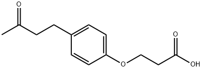 3-[4-(3-oxobutyl)phenoxy]propanoic acid Struktur