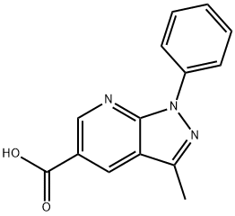 3-甲基-1-苯基-1H-吡唑并[3,4-B]吡啶-5-羧酸, 926253-76-1, 结构式