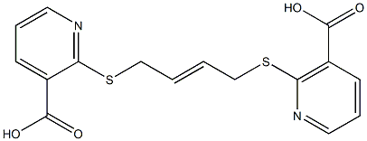 2-({4-[(3-carboxy-2-pyridinyl)sulfanyl]-2-butenyl}sulfanyl)nicotinic acid 化学構造式