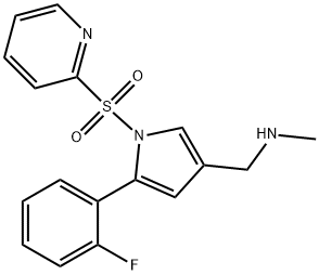 1-(5-(2-fluorophenyl)-1-(pyridin-2-ylsulfonyl)-1H-pyrrol-3-yl)-N- methylmethanamine fumarate 化学構造式