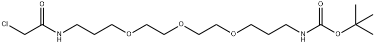 6,9,12-Trioxa-2,16-diazaoctadecanoic acid, 18-chloro-17-oxo-, 1,1-dimethylethyl ester 化学構造式