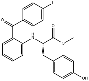 2-[2-(4-FLUORO-BENZOYL)-PHENYLAMINO]-3-(4-HYDROXY-PHENYL)-PROPIONIC ACID METHYL ESTER,934348-99-9,结构式