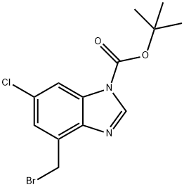 4-(溴甲基)-6-氯-1H-苯并[D]咪唑-1-羧酸叔丁酯 结构式