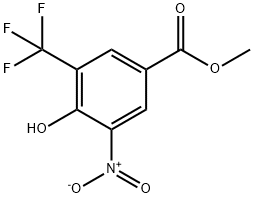 4-Hydroxy-3-nitro-5-trifluoromethylbenzoic acid methyl ester Structure