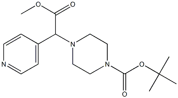 2-(4-Boc-piperazino)-2-(4-pyridyl)acetic  acid  methyl  ester 化学構造式