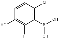 2-Chloro-6-fluoro-5-hydroxyphenylboronic acid 化学構造式