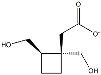 [(1R,2S)-2-(羟甲基)环丁基]甲基乙酸酯 结构式