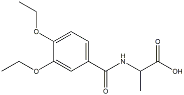 2-[(3,4-diethoxybenzoyl)amino]propanoic acid 化学構造式