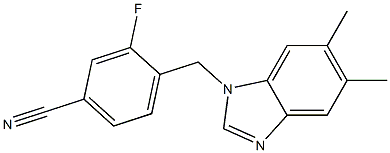  4-[(5,6-dimethyl-1H-1,3-benzodiazol-1-yl)methyl]-3-fluorobenzonitrile