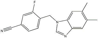 4-[(5,6-dimethyl-1H-1,3-benzodiazol-1-yl)methyl]-3-fluorobenzonitrile