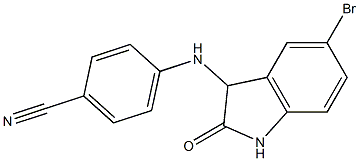 4-[(5-bromo-2-oxo-2,3-dihydro-1H-indol-3-yl)amino]benzonitrile,,结构式