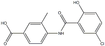 4-[(5-chloro-2-hydroxybenzene)amido]-3-methylbenzoic acid,,结构式