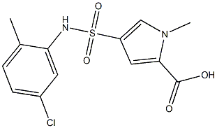 4-[(5-chloro-2-methylphenyl)sulfamoyl]-1-methyl-1H-pyrrole-2-carboxylic acid 结构式
