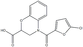 4-[(5-chlorofuran-2-yl)carbonyl]-3,4-dihydro-2H-1,4-benzoxazine-2-carboxylic acid,,结构式