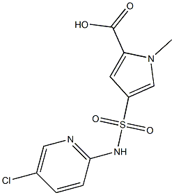 4-[(5-chloropyridin-2-yl)sulfamoyl]-1-methyl-1H-pyrrole-2-carboxylic acid,,结构式