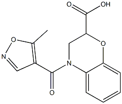4-[(5-methylisoxazol-4-yl)carbonyl]-3,4-dihydro-2H-1,4-benzoxazine-2-carboxylic acid 化学構造式