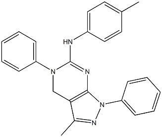 5-Phenyl-6-(p-tolylamino)-3-methyl-1-phenyl-4,5-dihydro-1H-pyrazolo[3,4-d]pyrimidine Structure