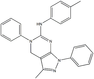 5-フェニル-6-(p-トリルアミノ)-3-メチル-1-フェニル-4,5-ジヒドロ-1H-ピラゾロ[3,4-d]ピリミジン 化学構造式