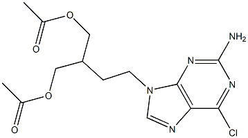 9-(4-Acetoxy-3-acetoxymethylbutyl)-2-amino-6-chloropurine Struktur