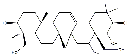 (3R,4aR,6bR,9S,10S,12aR)-4a,9-bis(hydroxymethyl)-2,2,6a,6b,9,12a-hexamethyl-1,3,4,5,6,6a,7,8,8a,10,11,12,13,14b-tetradecahydropicene-3,4,5,10-tetrol,,结构式