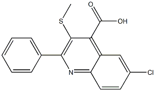 6-chloro-3-(methylsulfanyl)-2-phenyl-4-quinolinecarboxylic acid Struktur