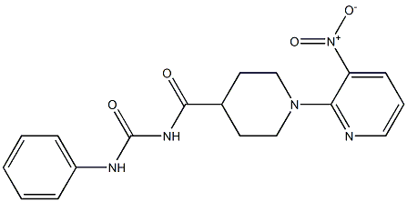 N-{[1-(3-nitro-2-pyridyl)-4-piperidyl]carbonyl}-N'-phenylurea Structure