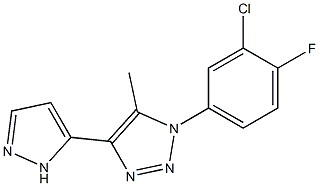 1-(3-chloro-4-fluorophenyl)-5-methyl-4-(1H-pyrazol-5-yl)-1H-1,2,3-triazole,,结构式