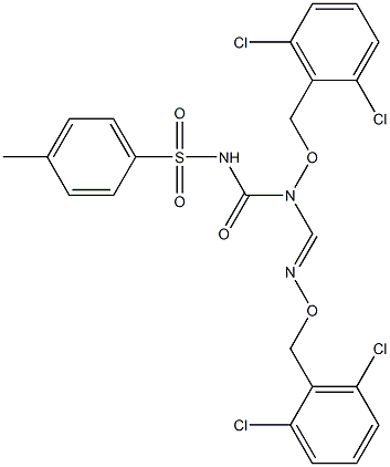 ({[[(2,6-dichlorobenzyl)oxy]({[(2,6-dichlorobenzyl)oxy]imino}methyl)amino]carbonyl}amino)(4-methylphenyl)dioxo-lambda~6~-sulfane 结构式