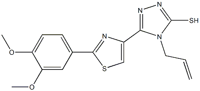 4-allyl-5-[2-(3,4-dimethoxyphenyl)-1,3-thiazol-4-yl]-4H-1,2,4-triazole-3-thiol,,结构式